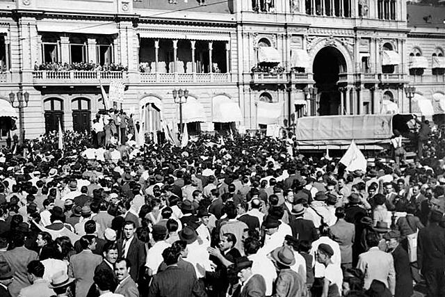 Movilización a favor de Perón