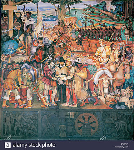 La expedición comenzó entablando contacto con los mayas