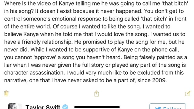 Swift responds to  snapchas by Kim. K.