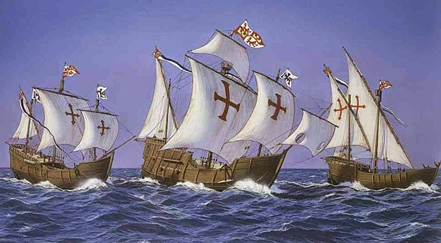 He set sail with 3 ships, Santa Maria,Pita, Nina