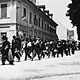 Kolona rezervistov v prvih dneh mobilizacije v ljubljani julija 1914