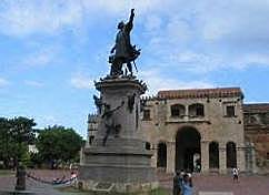 Columbus's second voyage,discovers and names it Dominica