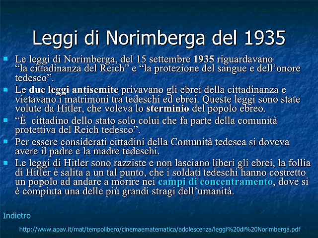 LE LEGGI DI NORIMBERGA