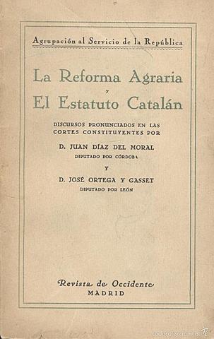 Reforma agraria. Estatuto catalán
