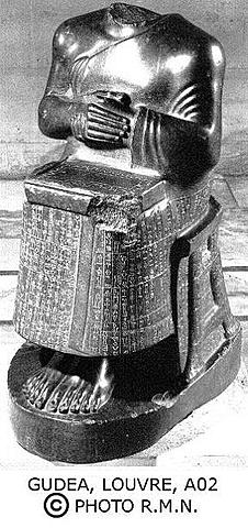 Planta de un templo, que forma parte de la estatua de Gudea