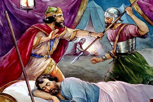 David spares Saul's life