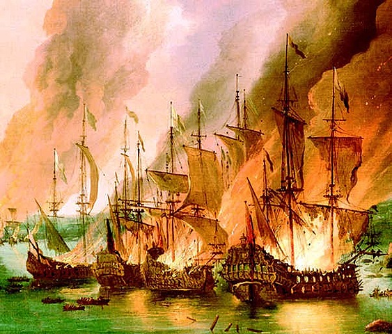 quema de naves españolas