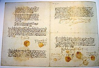 Concordia de Segovia, por la que Isabel y Fernando acuerdan al gobierno conjunto de Castilla