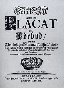 Konventikelplakatet införs År 1726