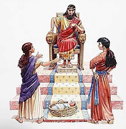Solomon judges the two women