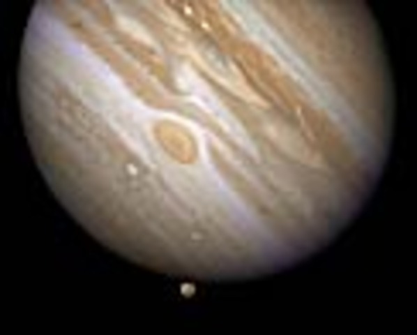 Pioneer 10 from NASA visits  the Gas Giant closest to the Sun (Picture from Hubble Telescope)
