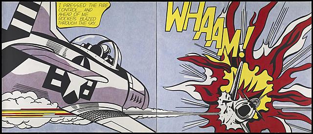 Prof - La partie / le tout / Roy Lichtenstein&nbsp;: «&nbsp;Whaam&nbsp;!&nbsp;» (peinture acrylique sur toile, 170 cm x 400 cm, Tate Modern, Londres, Pop Art)