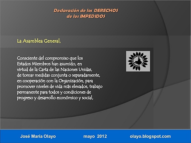 DECLARACIÓN DE LOS DERECHOS DE LOS IMPEDIDOS - ONU