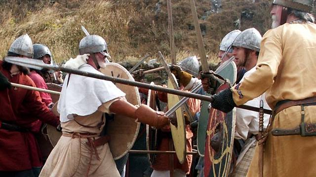 Vikings attack Lindisfarne.