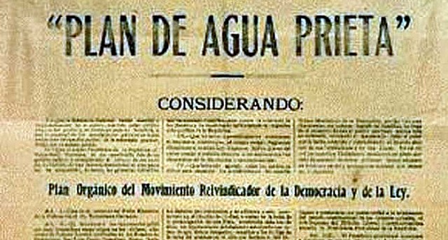 Se promulga el Plan de Agua Prieta.