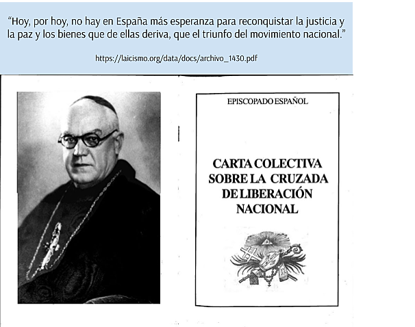 Carta del episcopado en defensa de la "cruzada" del bando nacional