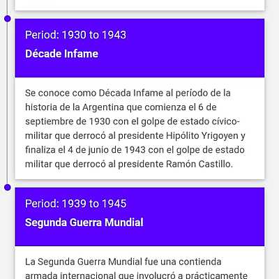 Timeline: Historia. 2da Actividad de diagnóstico (5to 5ta)