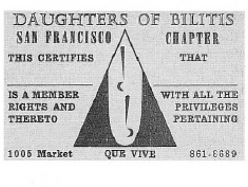 Creation of the Daughters of Bilitis