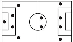 Cuatro defensores, cuatro atacantes