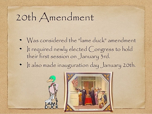 Ratification of the Twentieth Amendment to the U.S. Constitution