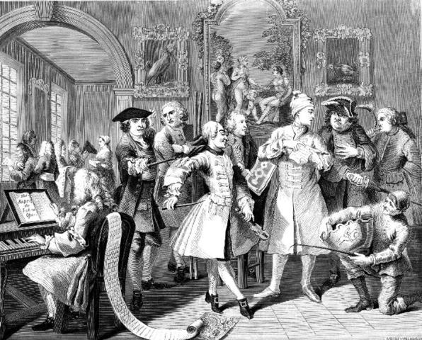 William Hogarth painted The Rake's Progress.