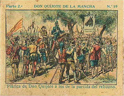 El maese Pedro y la trifulca con los rebuznadores.