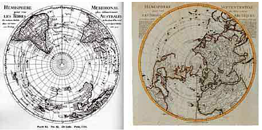 Los dos hemisferios: austral y boreal. Guilladme Delisle