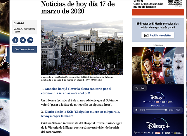 17 de marzo: noticias de hoy.