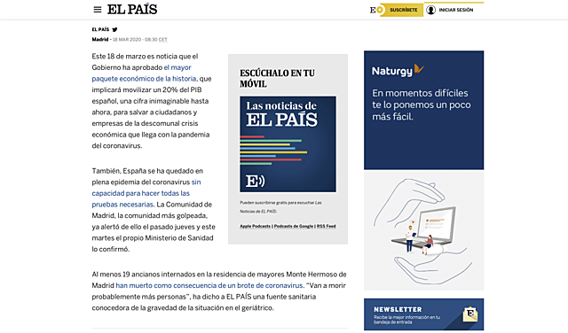 18 de marzo: cifras del conoravirus de hoy