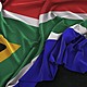 Bandeira da africa do sul enrugada no fundo escuro 3d render 1379 749