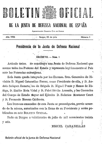 Fundación de la Junta de Defensa Nacional