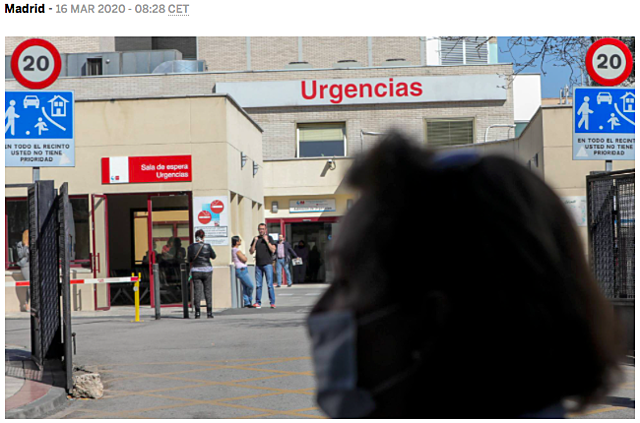 España sufre 152 muertes en un solo un día arrastrada por el gran impacto del coronavirus en Madrid