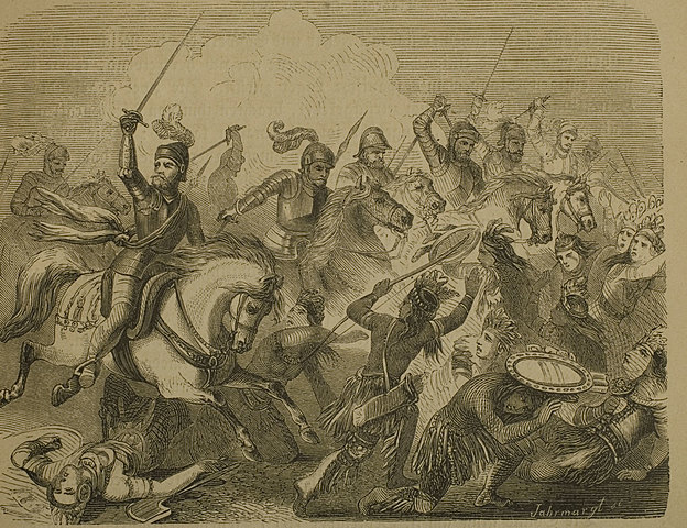 Tlaxcaltecas contra los españoles