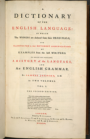 Samuel Jonson published his “Dictionary of English Language”.