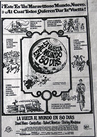 Publicidad de Julio Verne (la vuelta al mundo en 80 días)