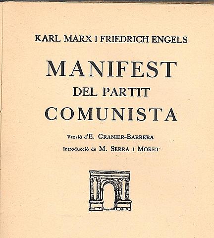 Publicació del manifest Comunista