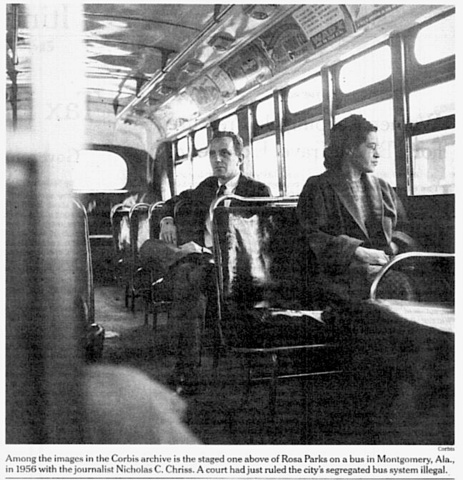 Rosa Parks refuses to giev up her seat