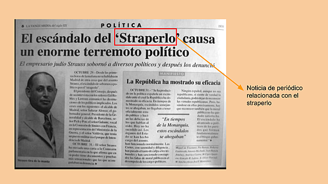 El escándalo del estraperlo.