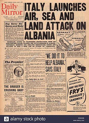 Mussolini invade Albania