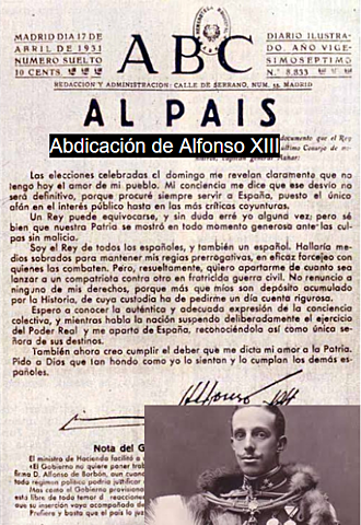 Abdicación de Alfonso XIII