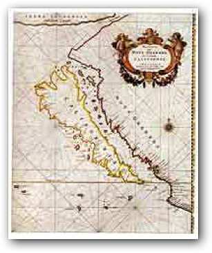 Isla de California y el Estrecho de Anian en el borde superior