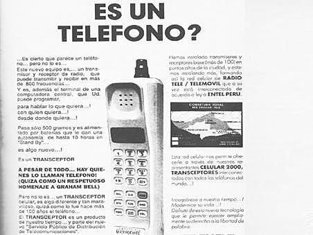 Llegada del teléfono móvil al Perú