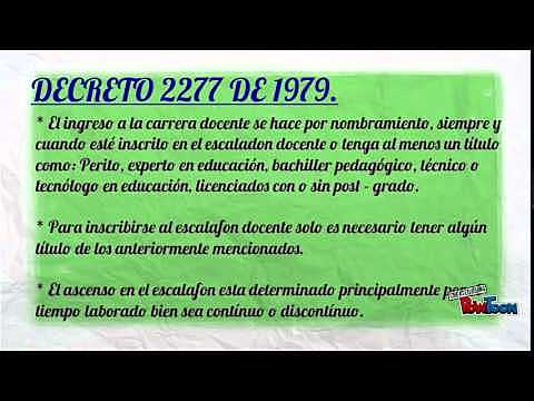 ESTATUTO DOCENTE DECRETO 2277