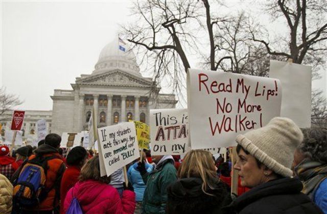 Thousands of Protesters Descend on Madison, WI to Oppose Anti-Union Bill