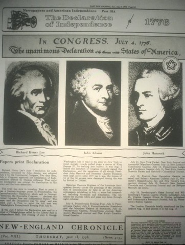 U.S. celebrates the bicentennial of the signing of the Declaration of Independence