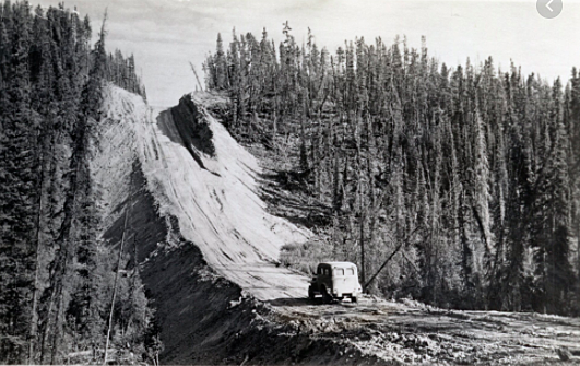 Bulldozers were only able to cover six miles a day when building the Alaska Highway