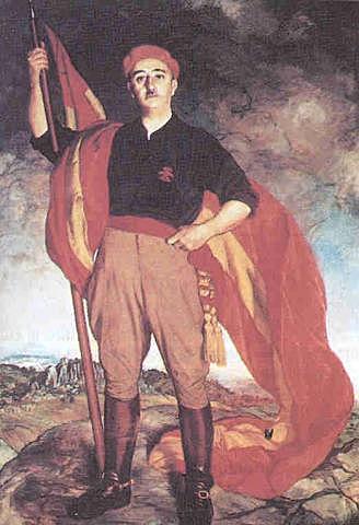 Franco como jefe del partido único del régimen, la FET-JONS