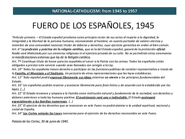 Fuero de los españoles y Ley de Referendum