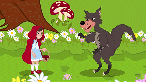 Caperucita se encuentra con el lobo