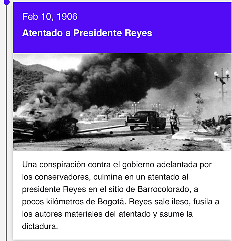 *** Atentado al Presidente Reyes, y Comienza la dictadura Reyes
